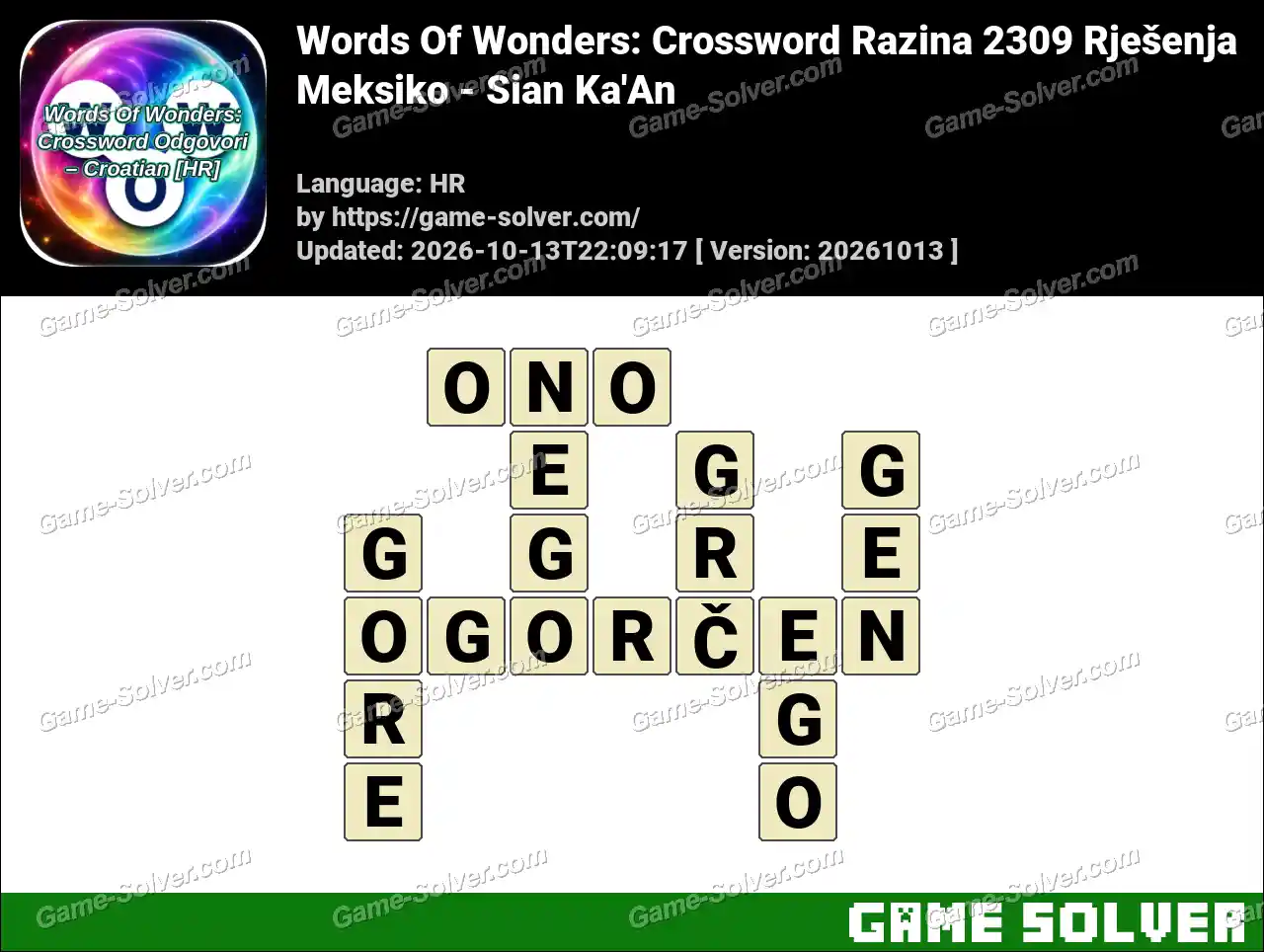 Words Of Wonders: Crossword Razina 2309 Rješenja – Meksiko – Sian Ka’An